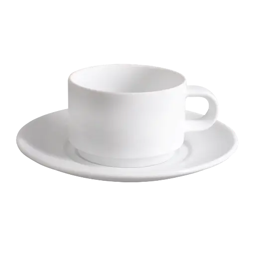 [10-01-0004] Kaffeetasse mit Unterteller stapelbar 0,18 l System Plus