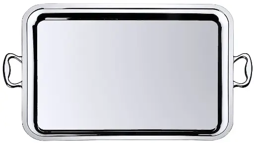 Buffet-Tablett aus Edelstahl 66 x 50 cm