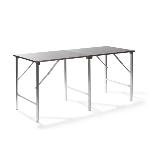 [23100] Edelstahl Arbeitstisch aufklappbar, 200x80x90 cm